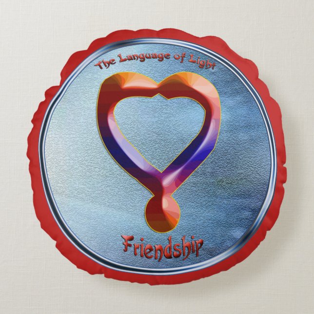 Coussins Ronds Doodling sur le symbole de l'amitié (Devant)