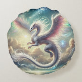Coussins Ronds Dragon blanc (Dos)