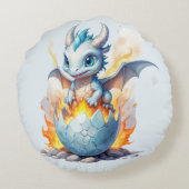 Coussins Ronds Dragon Bleu Fantaisiste Frostfire (Dos)
