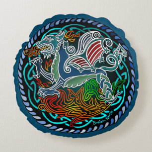 Coussins Ronds Dragon celtique