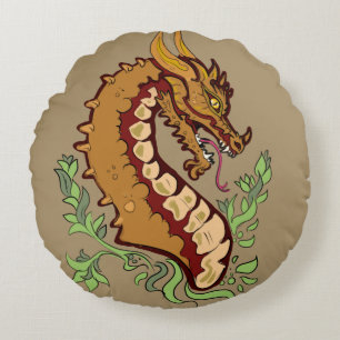 Coussins Ronds Dragon stylisé