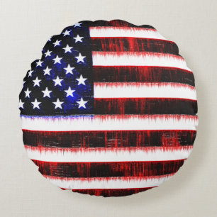 Coussins Ronds Drapeau américain - Drapeau américain, cramponné