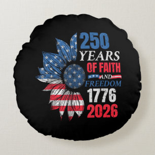Coussins Ronds Drapeau américain du 4 juillet vintage 250 ans 177