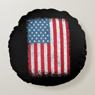 Coussins Ronds Drapeau Américain Patriotique Pour Hommes Femmes E