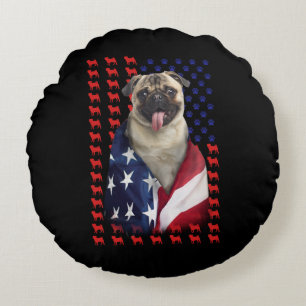 Coussins Ronds Drapeau américain Puggy