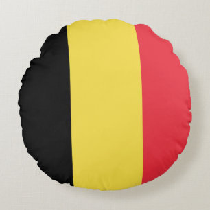 Coussins Ronds Drapeau belge
