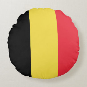 Coussins Ronds Drapeau Belgique Tricolore