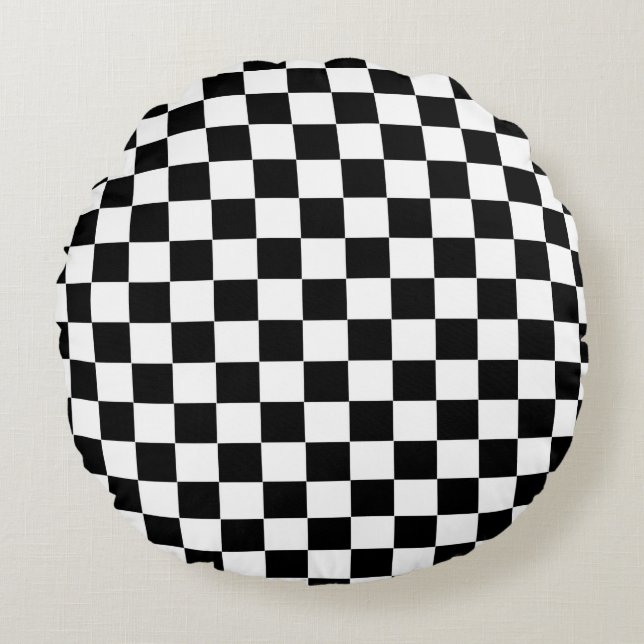 Coussins Ronds Drapeau Checkered (Devant)