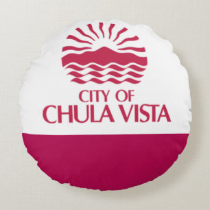 Coussins Ronds Drapeau de Chula Vista (Californie)