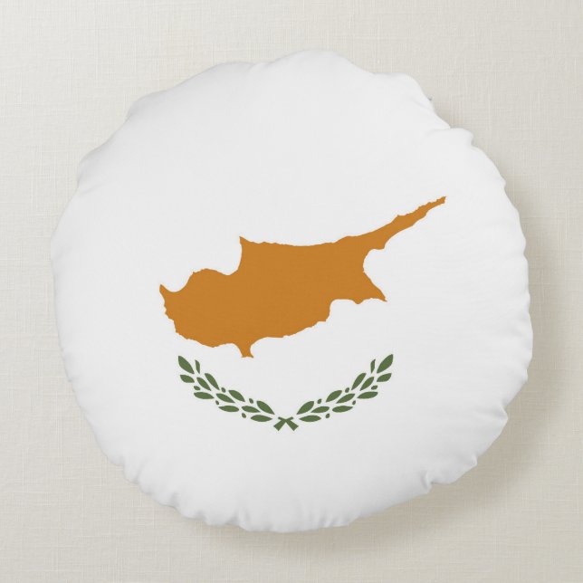 Coussins Ronds Drapeau de Chypre (Dos)