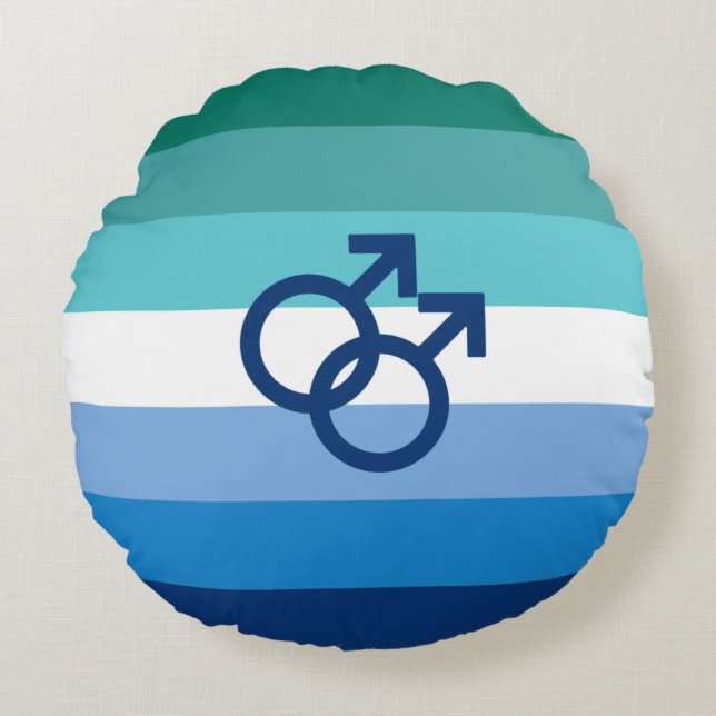 Coussins Ronds Drapeau de fierté gay MLM (Devant)