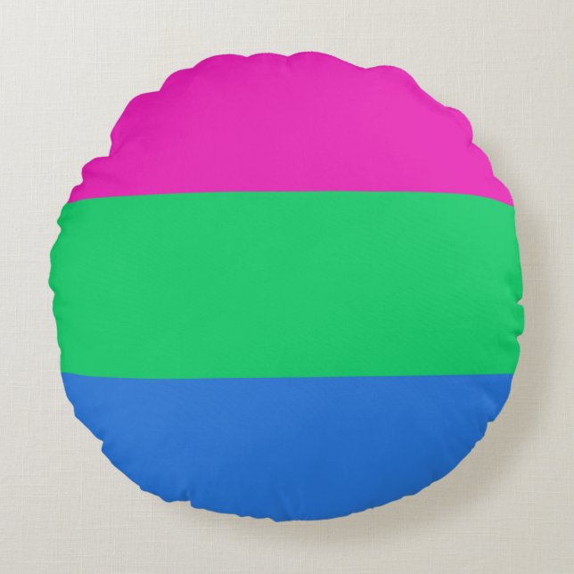 Coussins Ronds Drapeau de fierté polysexuelle (Devant)