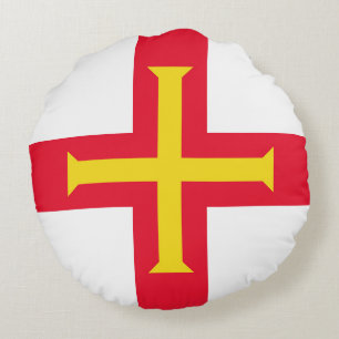 Coussins Ronds Drapeau de Guernesey