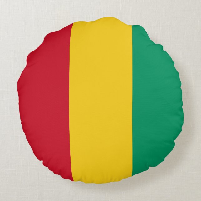 Coussins Ronds Drapeau de Guinée (Dos)