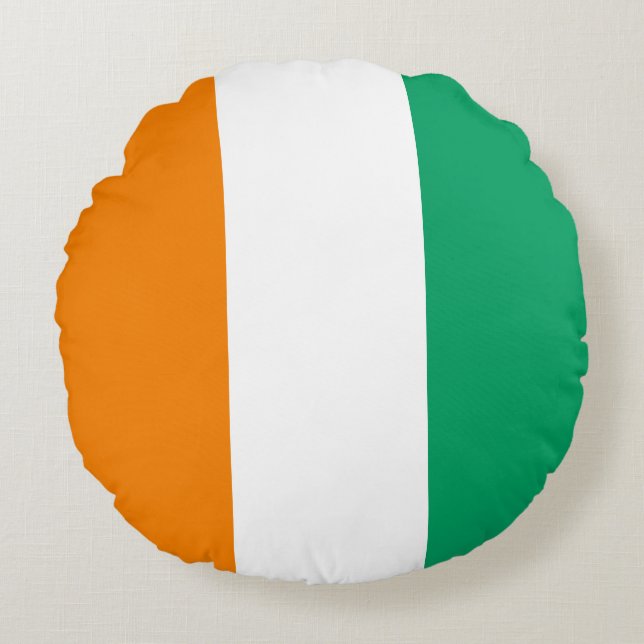 Coussins Ronds Drapeau de la Côte d'Ivoire (Devant)