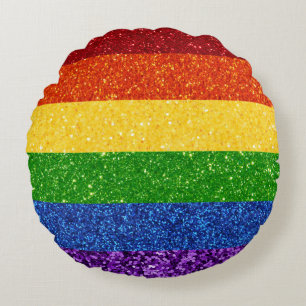 Coussins Ronds Drapeau de la Fierté arc-en-ciel LGBT Parties sci