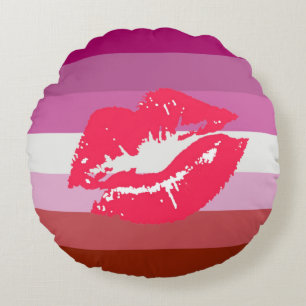 Coussins Ronds Drapeau de la fierté lesbienne