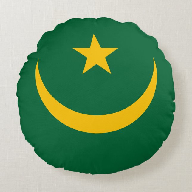 Coussins Ronds Drapeau de la Mauritanie (Devant)