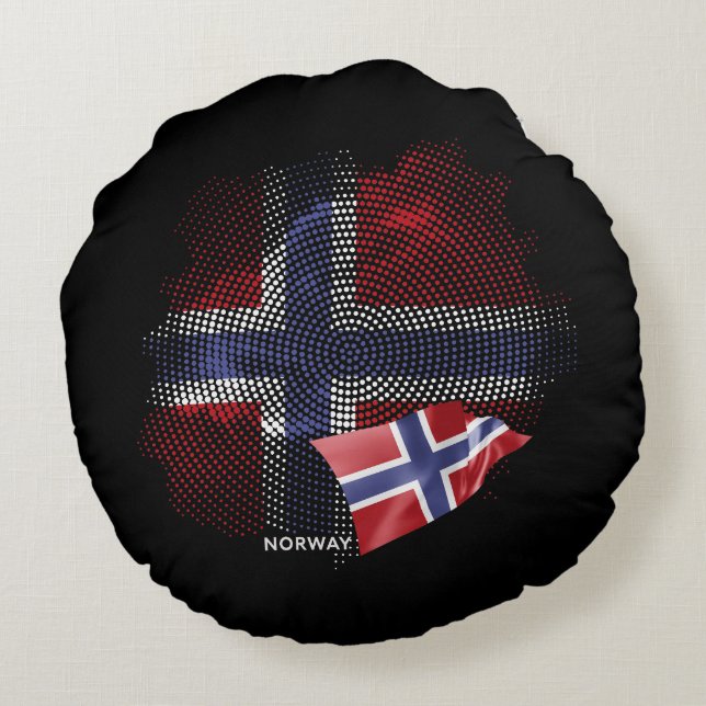 Coussins Ronds Drapeau de la Norvège (Dos)