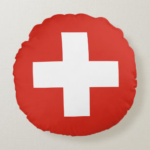 Coussins Ronds Drapeau de la Suisse