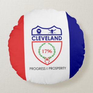 Coussins Ronds Drapeau de la ville de Cleveland (Ohio)