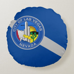 Coussins Ronds Drapeau de la ville de Las Vegas (Nevada)