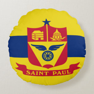 Coussins Ronds Drapeau de la ville de Saint Paul (Minnesota)