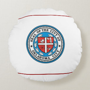 Coussins Ronds Drapeau de la ville d'Oklahoma (Oklahoma)