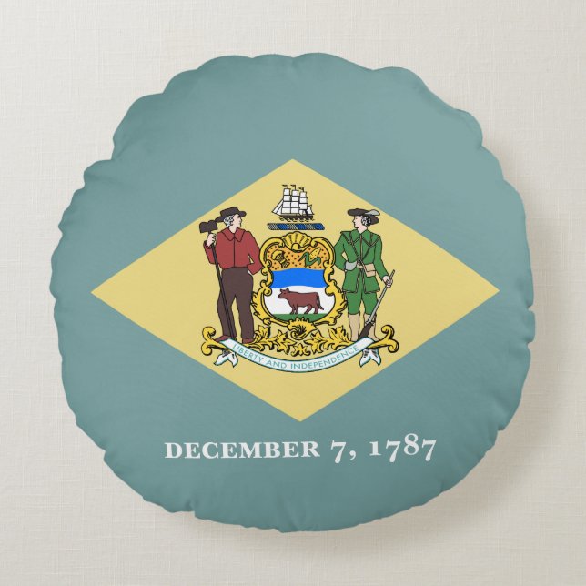 Coussins Ronds Drapeau de l'État du Delaware (Devant)