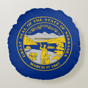 Coussins Ronds Drapeau de l'État du Nebraska