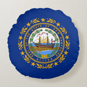 Coussins Ronds Drapeau de l'État du New Hampshire
