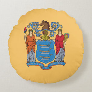 Coussins Ronds Drapeau de l'État du New Jersey