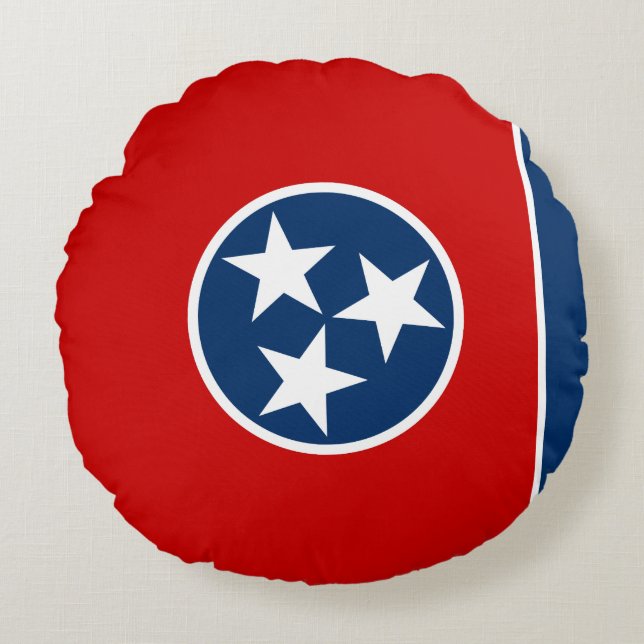 Coussins Ronds Drapeau de l'État du Tennessee (Devant)