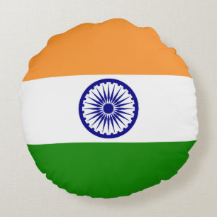 Coussins Ronds Drapeau de l'Inde