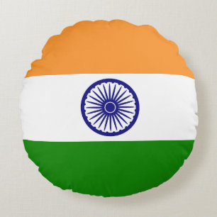 Coussins Ronds Drapeau de l'Inde