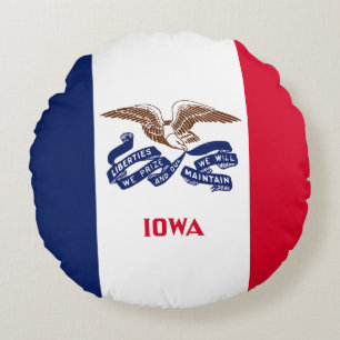 Coussins Ronds Drapeau de l'Iowa
