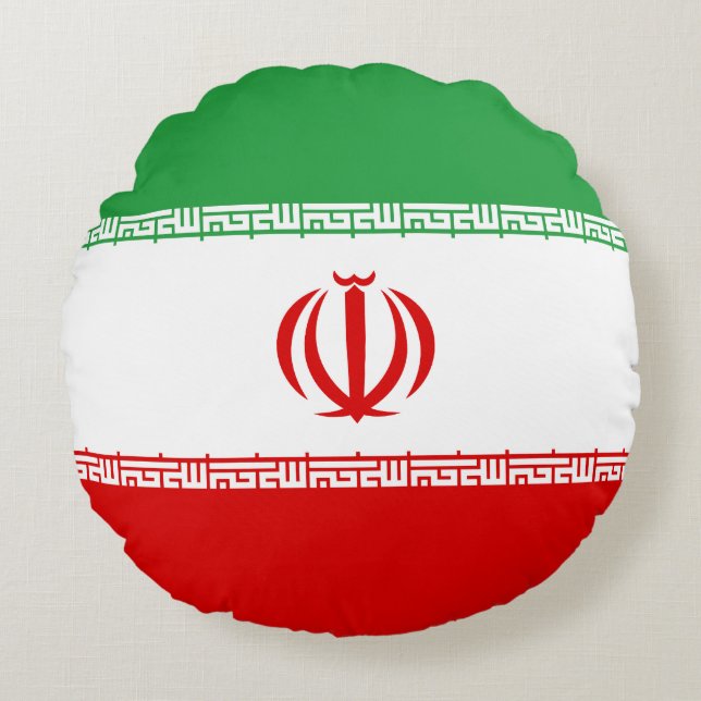Coussins Ronds Drapeau de l'Iran (Devant)
