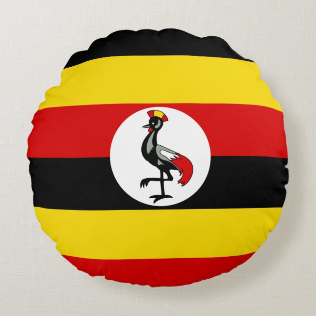 Coussins Ronds Drapeau de l'Ouganda (Devant)