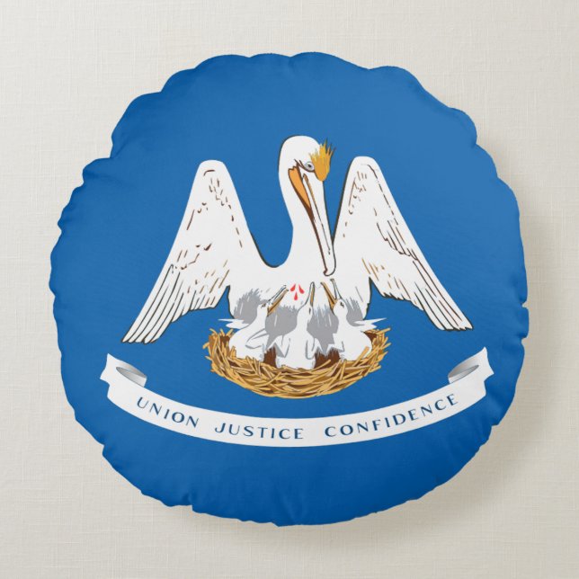 Coussins Ronds Drapeau de Louisiane (Devant)
