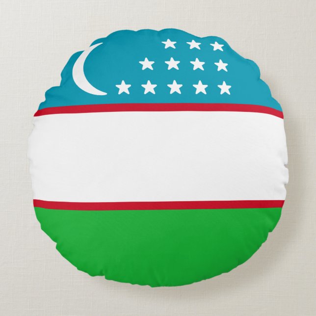 Coussins Ronds Drapeau de l'Ouzbékistan (Devant)