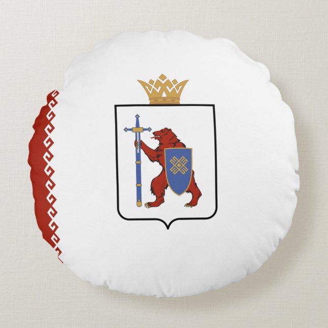 Coussins Ronds Drapeau de Mari El (Devant)