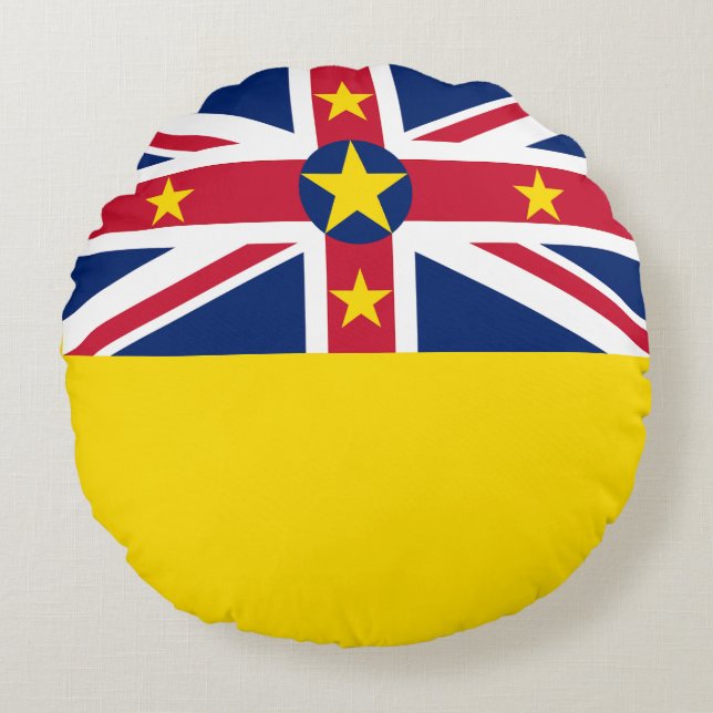 Coussins Ronds Drapeau de Niue (Devant)