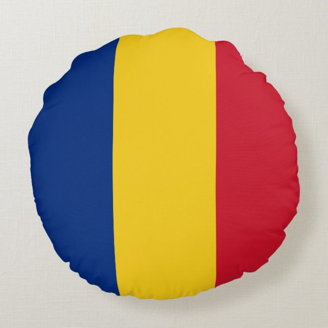 Coussins Ronds Drapeau de Roumanie (Dos)