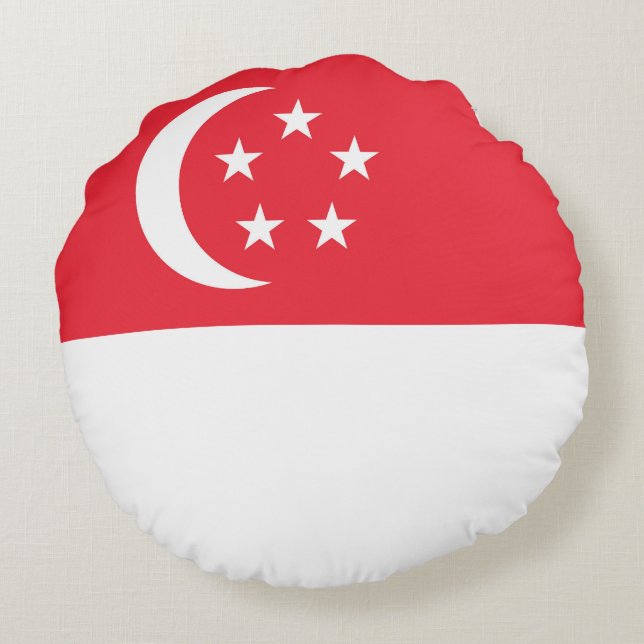 Coussins Ronds Drapeau de Singapour (Dos)