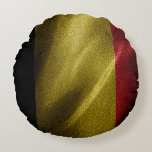 Coussins Ronds Drapeau de soie de Belgique