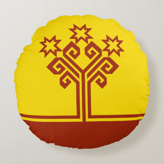 Coussins Ronds Drapeau de Tchouvachie (Devant)