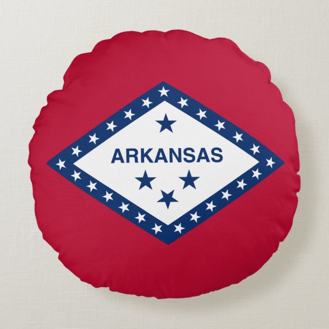 Coussins Ronds Drapeau d'État de l'Arkansas (Devant)