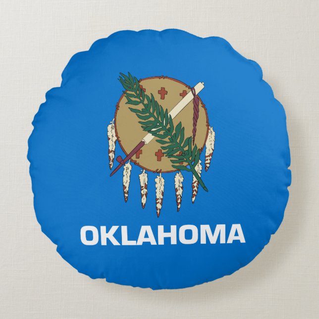 Coussins Ronds Drapeau d'État de l'Oklahoma (Devant)