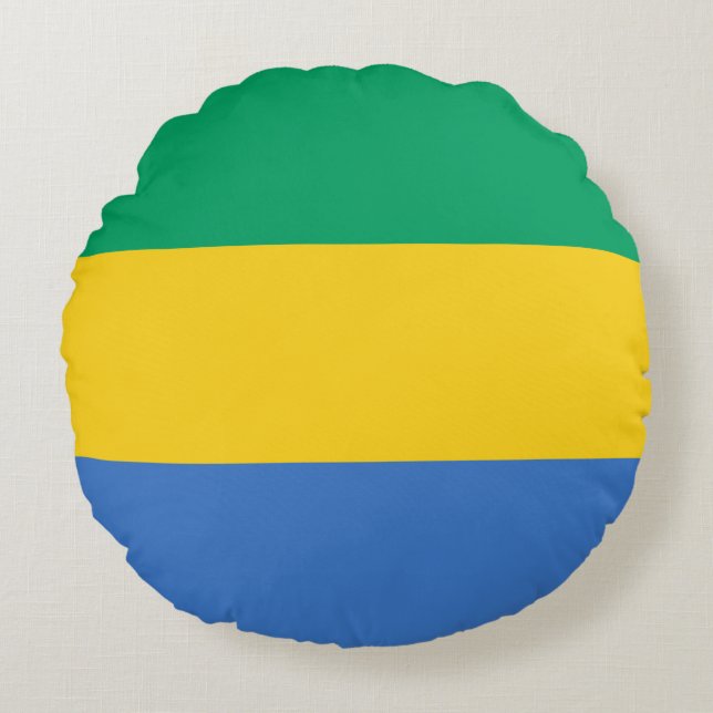 Coussins Ronds Drapeau du Gabon (Devant)