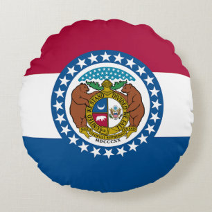 Coussins Ronds Drapeau du Missouri